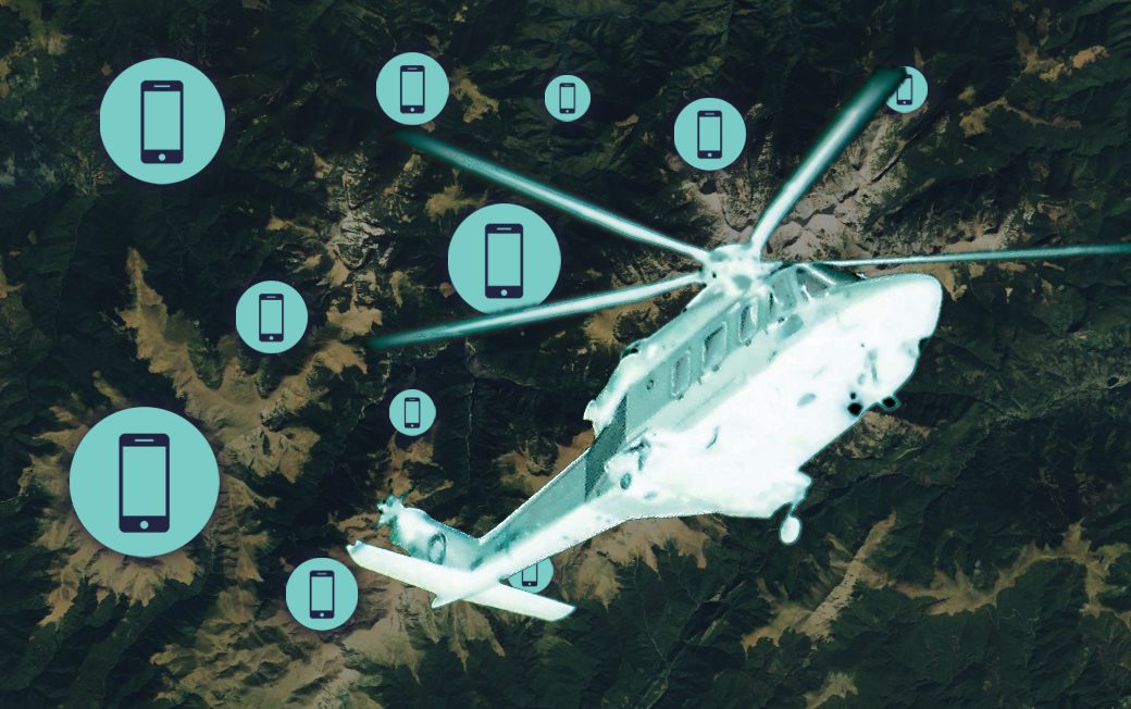 Mobile phone detection, location and communication systems in airborne Search and Rescue